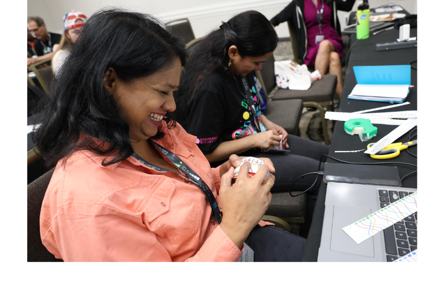Teachers participating in professional development