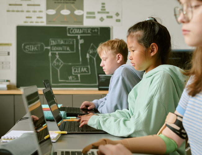 Students in Cybersecurity Classroom